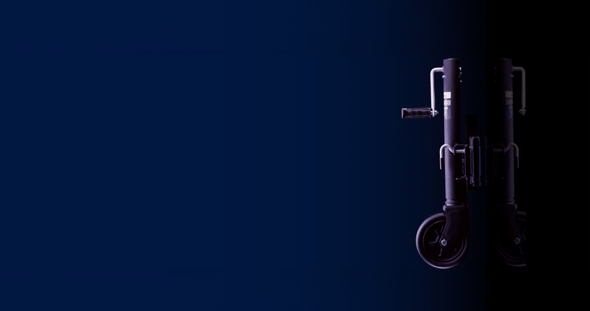 A premium Sierra trailer jack against a blue background